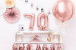 Folijas balons Cipars "7", 35 cm, zeltains/rozā cena un informācija | Baloni | 220.lv