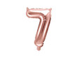 Folijas balons Cipars "7", 35 cm, zeltains/rozā cena un informācija | Baloni | 220.lv