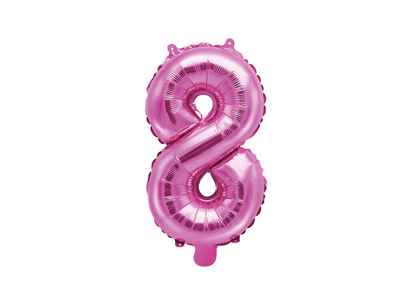 Folijas balons Cipars "8", 35 cm, rozā cena un informācija | Baloni | 220.lv