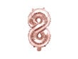 Folijas balons Cipars "8", 35 cm, zeltains/rozā cena un informācija | Baloni | 220.lv