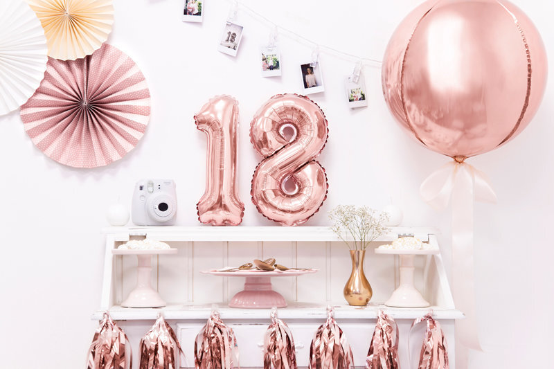 Folijas baloni Cipars "8", 35 cm, rozā/zeltaini, 50 gab. cena un informācija | Baloni | 220.lv