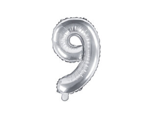 PartyDeco Folijas balons - Nr. 9, 35 cm cena un informācija | Baloni | 220.lv