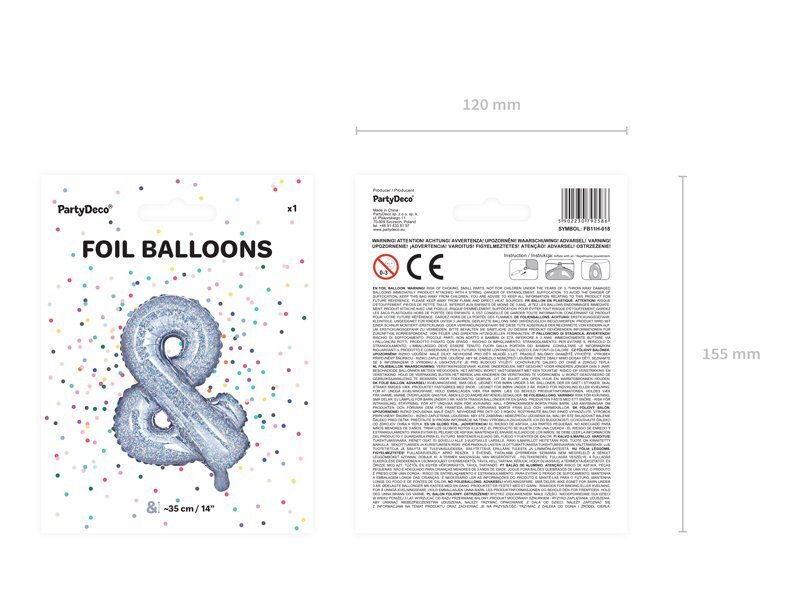 Folijas baloni &, 35 cm, sudrabaini, 50 gab. цена и информация | Baloni | 220.lv