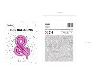 Folijas balons &, 35 cm dark, rozā цена и информация | Шарики | 220.lv