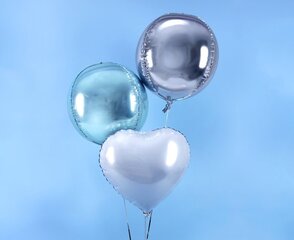 Folija balons Ball 40 cm, sudrabains цена и информация | Шарики | 220.lv