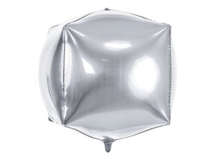 Folijas balons Cubic 35x35x35 cm, sudrabains cena un informācija | Baloni | 220.lv
