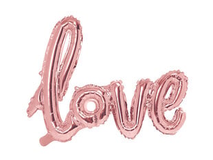 Folijas baloni Love 73x59 cm, zeltaini/rozā, 50 gab. цена и информация | Шарики | 220.lv