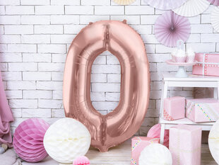 Воздушный шарик из фольги Номер "0", 86 см, розовый цена и информация | Шарики | 220.lv