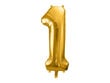 Folijas balons Cipars "1", 86 cm, zeltains cena un informācija | Baloni | 220.lv