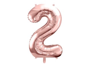 Воздушный шарик из фольги Номер "2", 86 см, розовый цена и информация | Шары | 220.lv
