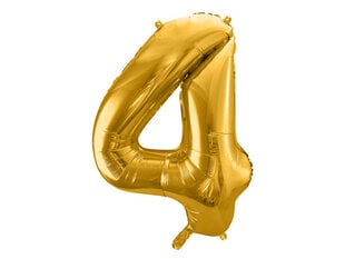 PartyDeco Фольгированный шар - № 4, 86 см цена и информация | Шары | 220.lv
