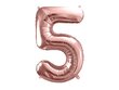 Folijas baloni Cipars "5", 86 cm, rozā/zeltaini, 50 gab. цена и информация | Baloni | 220.lv