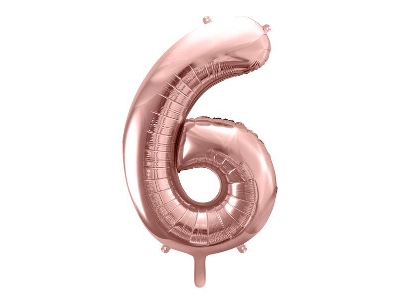 Folijas balons Cipars "6", 86 cm, rozā cena un informācija | Baloni | 220.lv