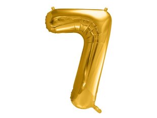 Воздушный шарик фольгированный номер "7", 86 см, золотистый цена и информация | Шары | 220.lv