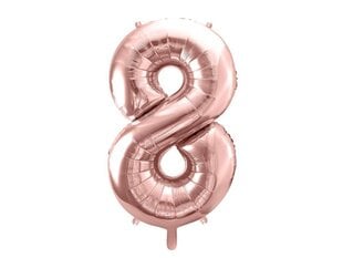 Воздушный шарик из фольги Номер "8", 86 см, розовый цена и информация | Шарики | 220.lv