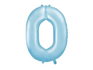 Folijas baloni Cipars "0", 86 cm, zili, 50 gab. cena un informācija | Baloni | 220.lv