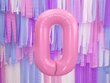 Folijas balons Cipars "0", 86 cm, rozā cena un informācija | Baloni | 220.lv