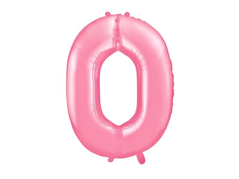 Folijas baloni Cipars "0", 86 cm, rozā, 50 gab. цена и информация | Baloni | 220.lv