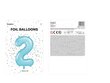 Folijas balons Cipars "2", 86 cm, gaiši zils цена и информация | Baloni | 220.lv