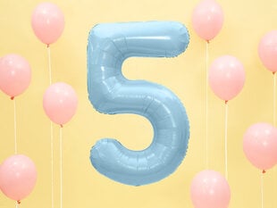 Folijas baloni Cipars "5", 86 cm, zili, 50 gab. cena un informācija | Baloni | 220.lv