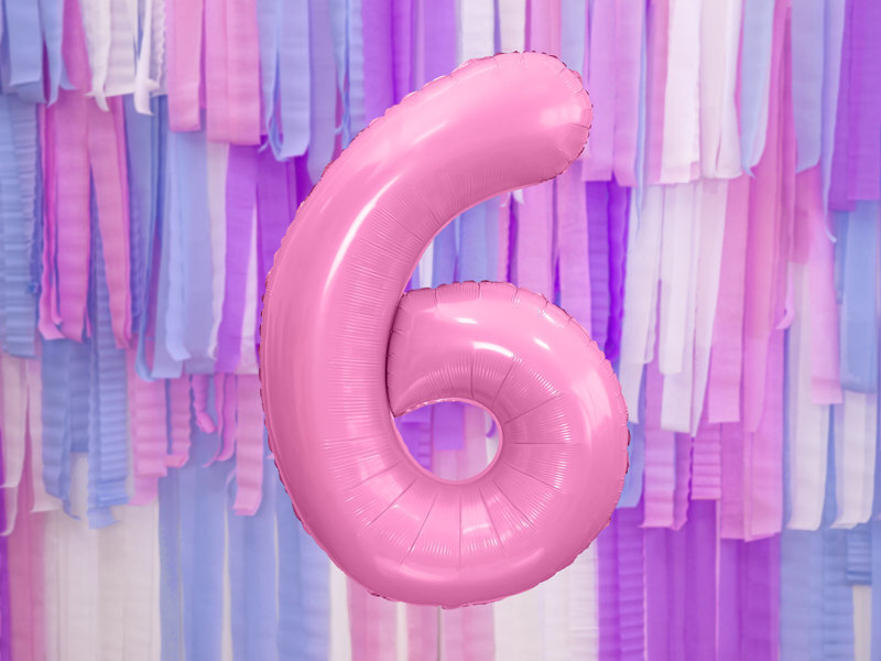 Folijas baloni Cipars "6", 86 cm, rozā, 50 gab. цена и информация | Baloni | 220.lv
