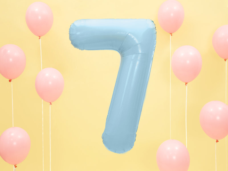 Folijas balons Cipars "7", 86, gaiši zils цена и информация | Baloni | 220.lv