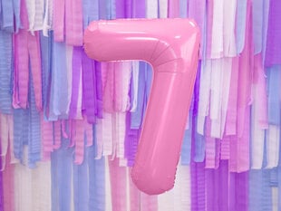 Folijas balons Cipars "7", 86 cm, rozā cena un informācija | Baloni | 220.lv