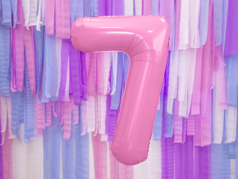 Folijas baloni Cipars "7", 86 cm, rozā, 50 gab. цена и информация | Baloni | 220.lv