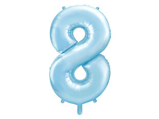 Folijas balons Cipars "8", 86, gaiši zils cena un informācija | Baloni | 220.lv