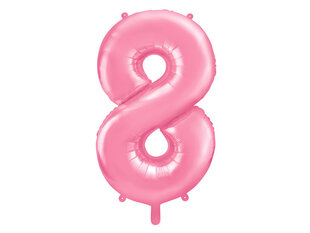 Folijas balons Cipars "8", 86 cm, rozā cena un informācija | Baloni | 220.lv
