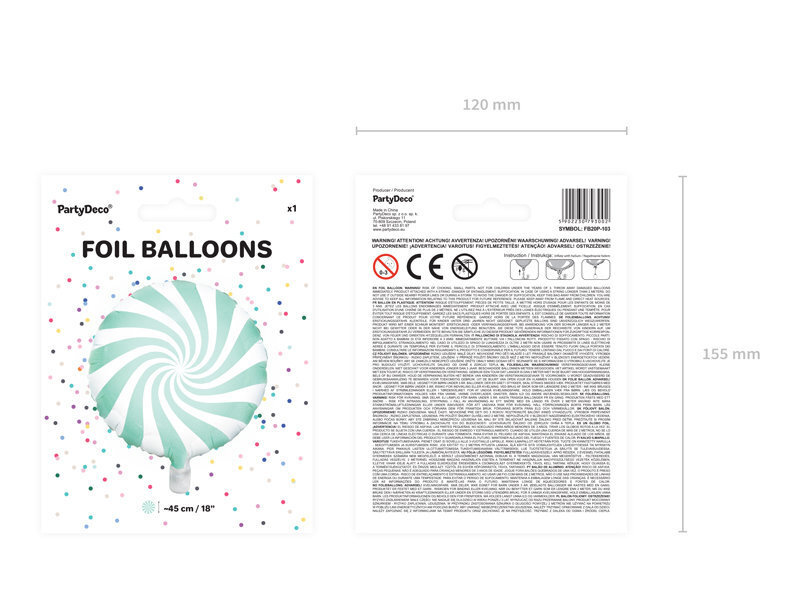 Folijas baloni Candy 45 cm, zaļi, 50 gab. cena un informācija | Baloni | 220.lv