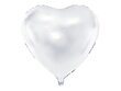 Folijas balons Heart 61 cm, balts цена и информация | Baloni | 220.lv