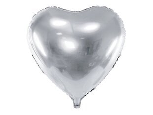 Folijas baloni Heart 61 cm, sudrabaini, 50 gab. цена и информация | Шары | 220.lv