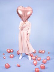 Folijas balons Heart 61 cm, zeltains/rozā cena un informācija | Baloni | 220.lv