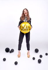 Folijas balons 30th Birthday, zeltains 45 cm цена и информация | Шарики | 220.lv