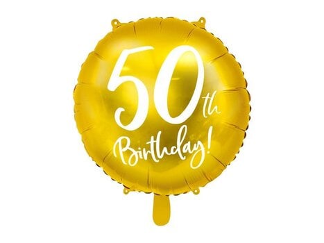 Folijas balons 50th Birthday, zeltains 45 cm cena un informācija | Baloni | 220.lv