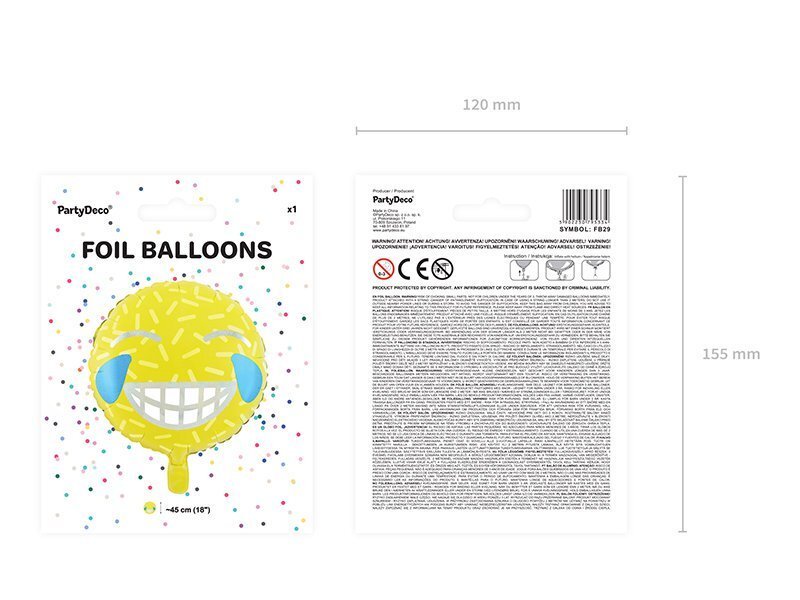 Folijas balons Emoji - Smile 45 cm цена и информация | Baloni | 220.lv