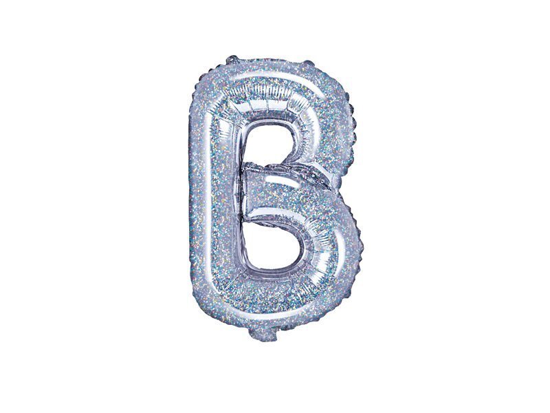 Folijas baloni Burts "B" 35 cm, sudrabaini/spīdīgi, 50 gab. цена и информация | Baloni | 220.lv
