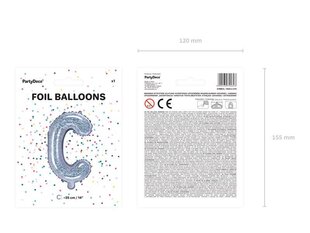 Folijas baloni Burts "C" 35 cm, sudrabaini/spīdīgi, 50 gab. cena un informācija | Baloni | 220.lv