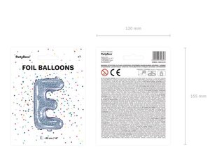 Folijas balons Burts "E" 35 cm, sudrabains/spīdīgs cena un informācija | Baloni | 220.lv