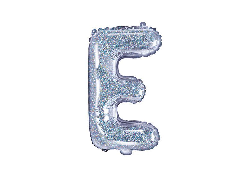 Folijas baloni Burts "E" 35 cm, sudrabaini/spīdīgi, 50 gab. cena un informācija | Baloni | 220.lv