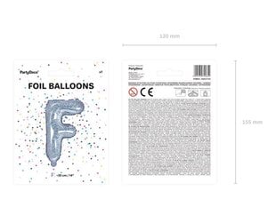 Folijas balons Burts "F" 35 cm, sudrabains/spīdīgs cena un informācija | Baloni | 220.lv