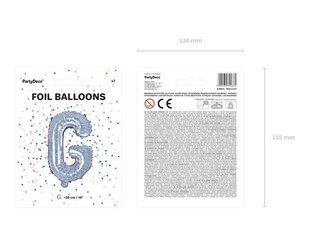 Folijas baloni Burts "G" 35 cm, sudrabaini/spīdīgi, 50 gab. cena un informācija | Baloni | 220.lv