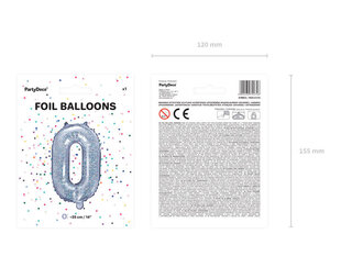 Folijas baloni Burts "O" 35 cm, sudrabaini/spīdīgi, 50 gab. cena un informācija | Baloni | 220.lv