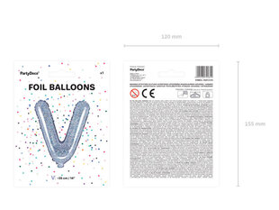 Folijas balons Burts "V" 35 cm, sudrabains/spīdīgs cena un informācija | Baloni | 220.lv