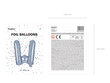 Folijas baloni Burts "W" 35 cm, sudrabaini/spīdīgi, 50 gab. cena un informācija | Baloni | 220.lv