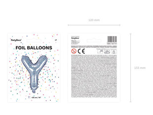 Folijas balons Burts "Y" 35 cm, sudrabains/spīdīgs cena un informācija | Baloni | 220.lv