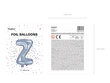 Folijas balons Burts "Z" 35 cm, sudrabains/spīdīgs cena un informācija | Baloni | 220.lv