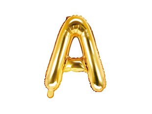 Folijas baloni Burts "A" 35 cm, zeltaini, 50 gab. cena un informācija | Baloni | 220.lv