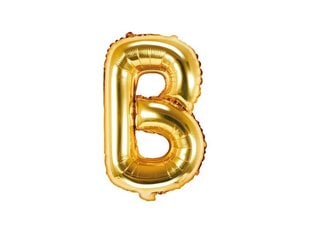 Folijas baloni Burts "B" 35 cm, zeltaini, 50 gab. cena un informācija | Baloni | 220.lv